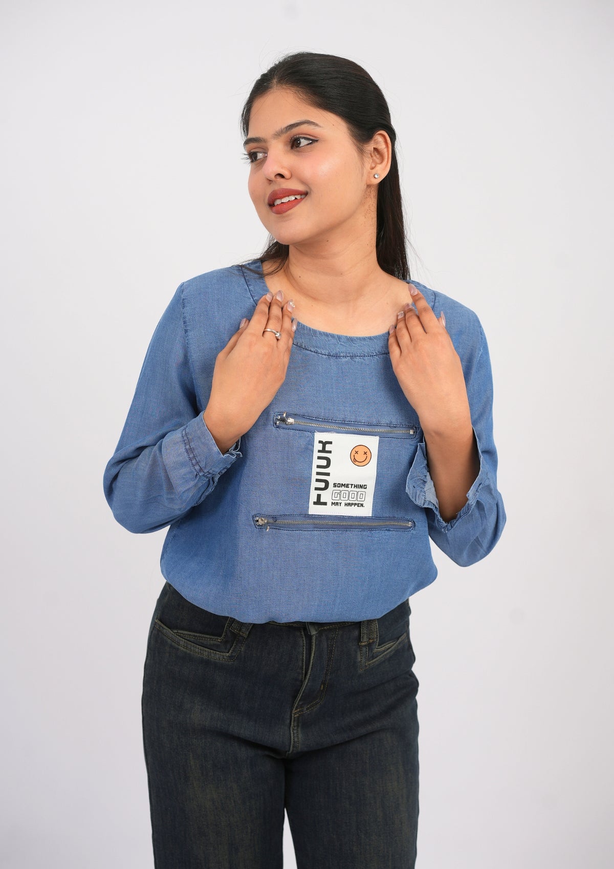 Effortless Denim-Tone Top