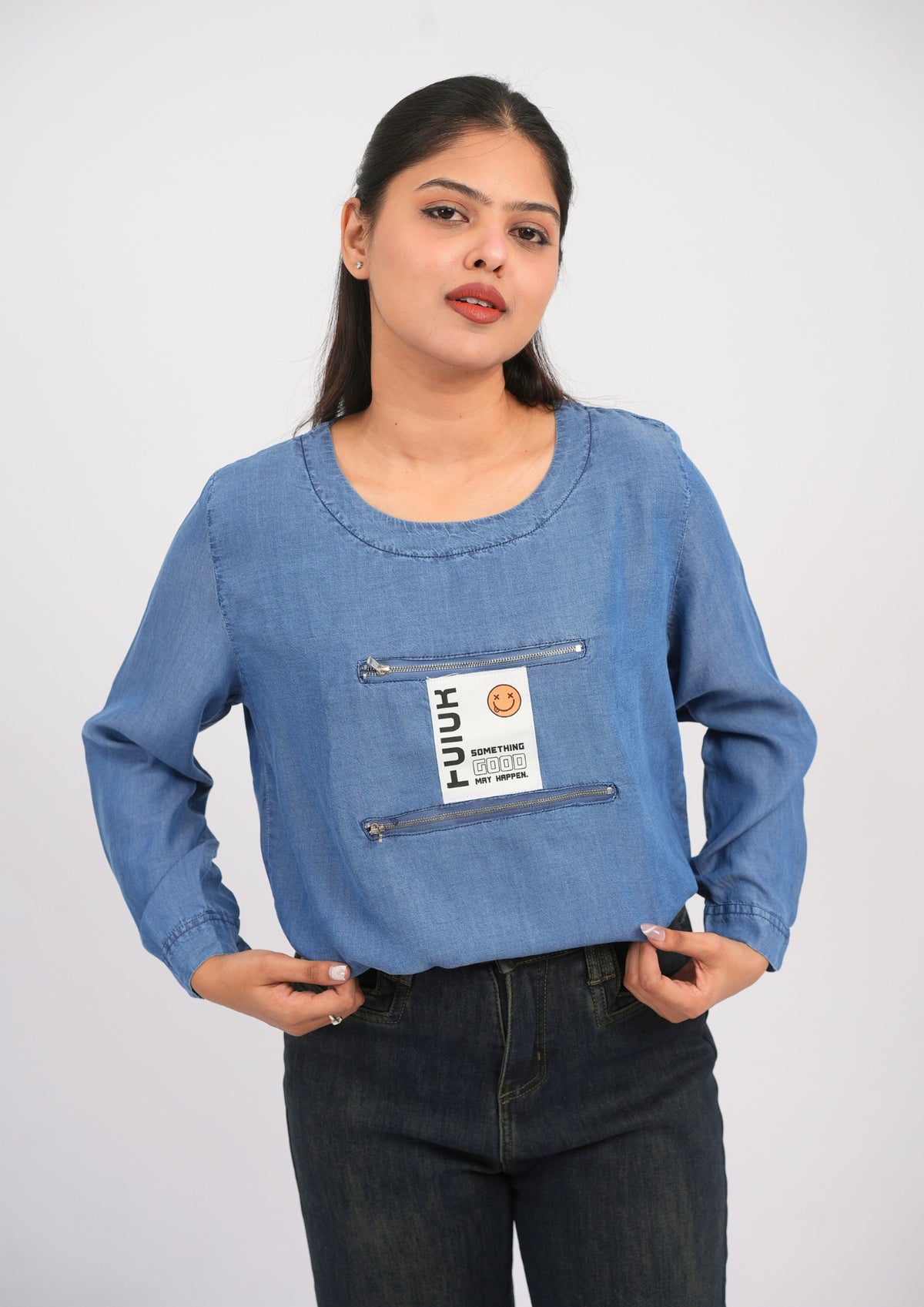 Effortless Denim-Tone Top