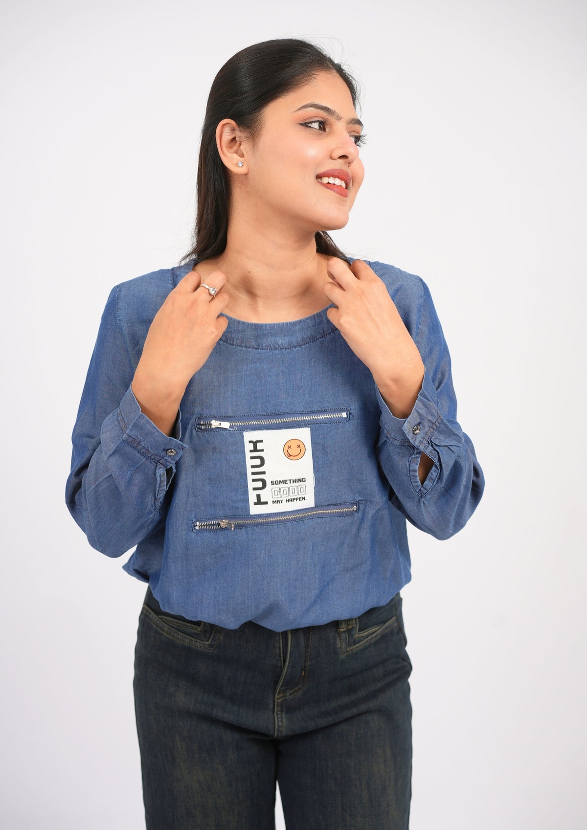 Effortless Denim-Tone Top