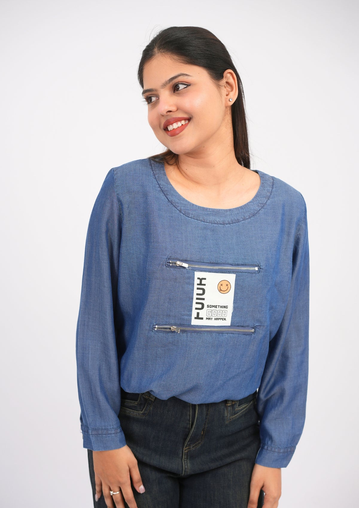 Effortless Denim-Tone Top