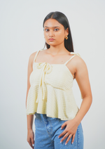 Elegant Top Featuring Knotted Sleeves Detail