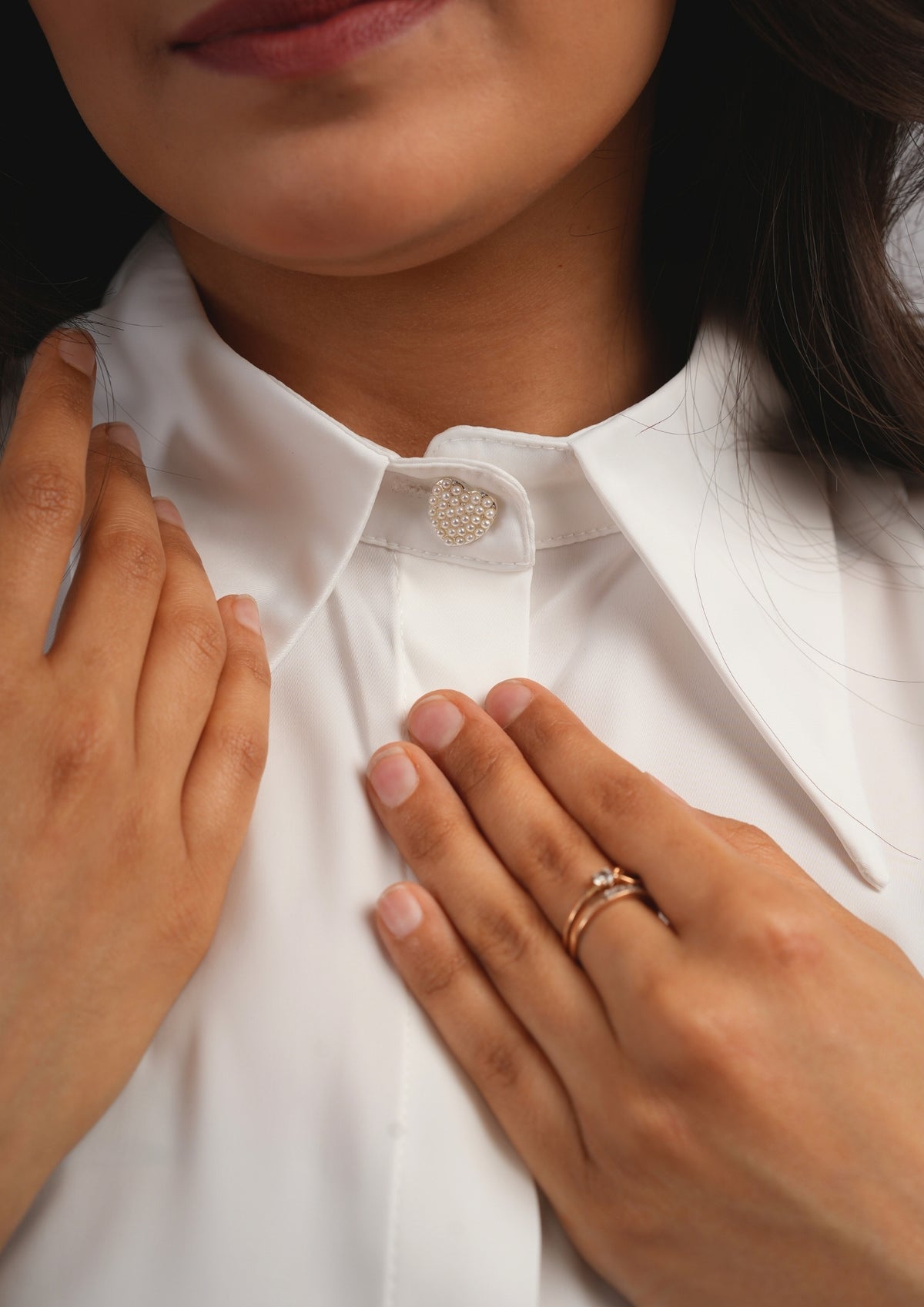 Radiant Poise Satin Statement Shirt