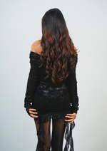 Flirty Off-Shoulder Velvet Ruffles Top for a Feminine Touch