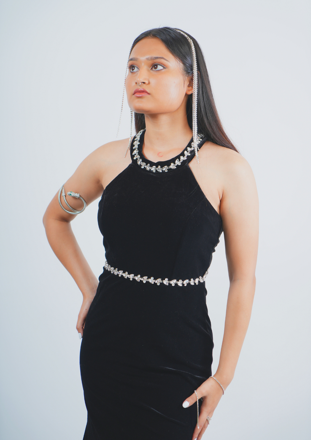 Timeless velvet, sparkling diamonds, Short Dress