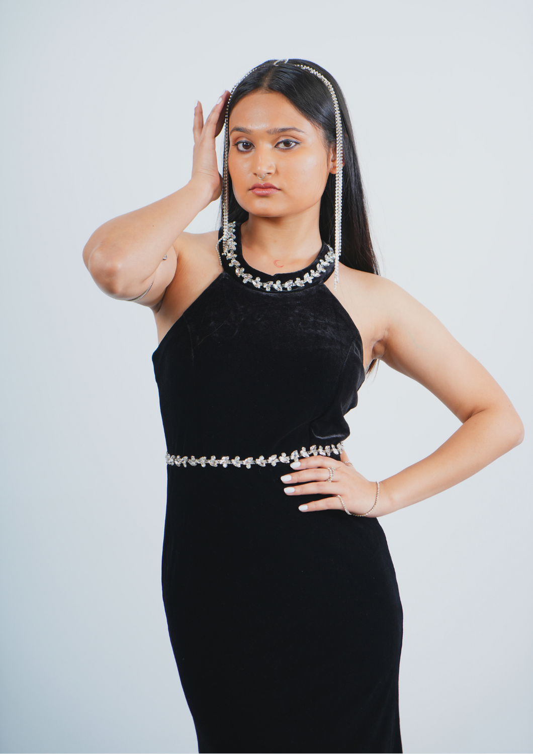 Timeless velvet, sparkling diamonds, Short Dress