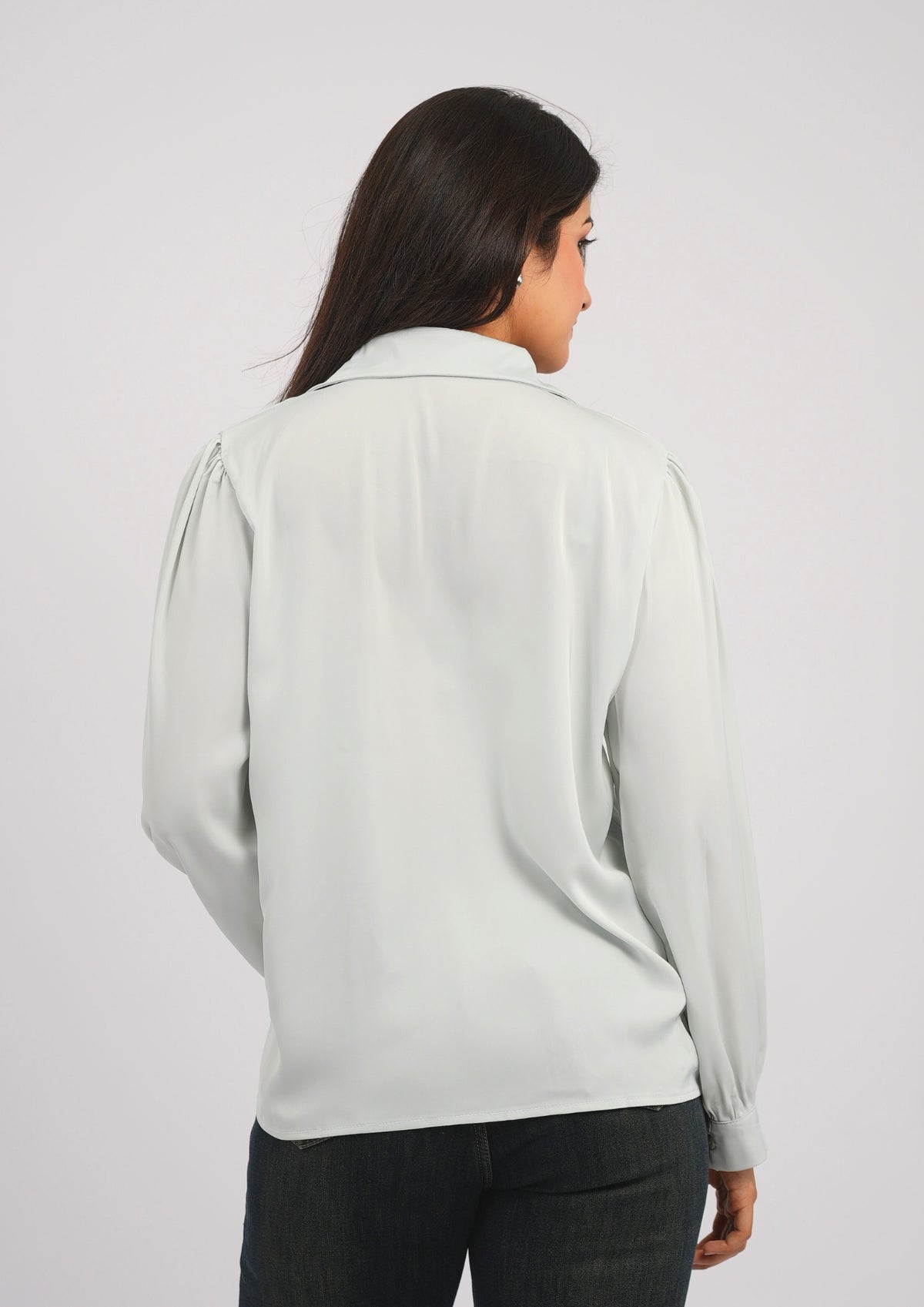 Radiant Poise Satin Statement Shirt