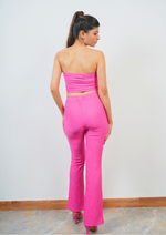 Stylish Coord Set Featuring a Front Leaf Cut and Tube-Less Style