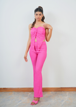 Stylish Coord Set Featuring a Front Leaf Cut and Tube-Less Style