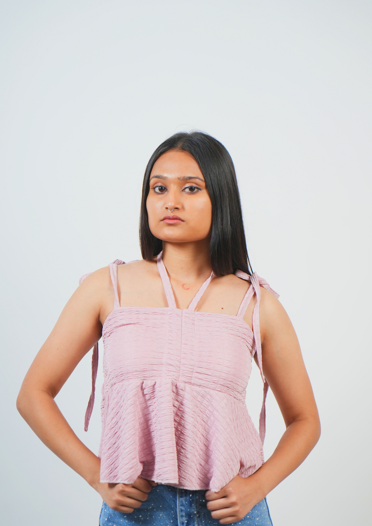 Elegant Top Featuring Knotted Sleeves Detail