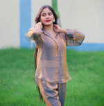 Golden Bronze Double-Shaded Co-Ord Set