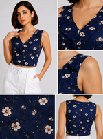 Floral V-Neck Crop Top