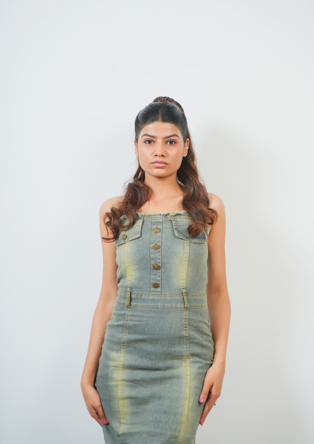 Turn Heads with the Timeless Charm of this Tube Denim Dress