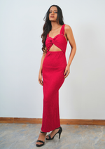 Fashionable Long Dress with Solid Cut and Back Slit