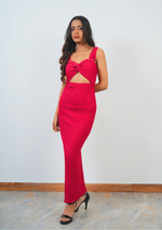 Fashionable Long Dress with Solid Cut and Back Slit