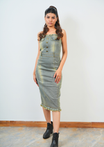 Turn Heads with the Timeless Charm of this Tube Denim Dress