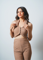 Modern Coord Set with Halter Neck and Sleek Fit
