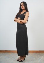 Fashionable Long Dress with Solid Cut and Back Slit
