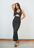 Fashionable Long Dress with Solid Cut and Back Slit