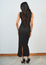 Fashionable Long Dress with Solid Cut and Back Slit
