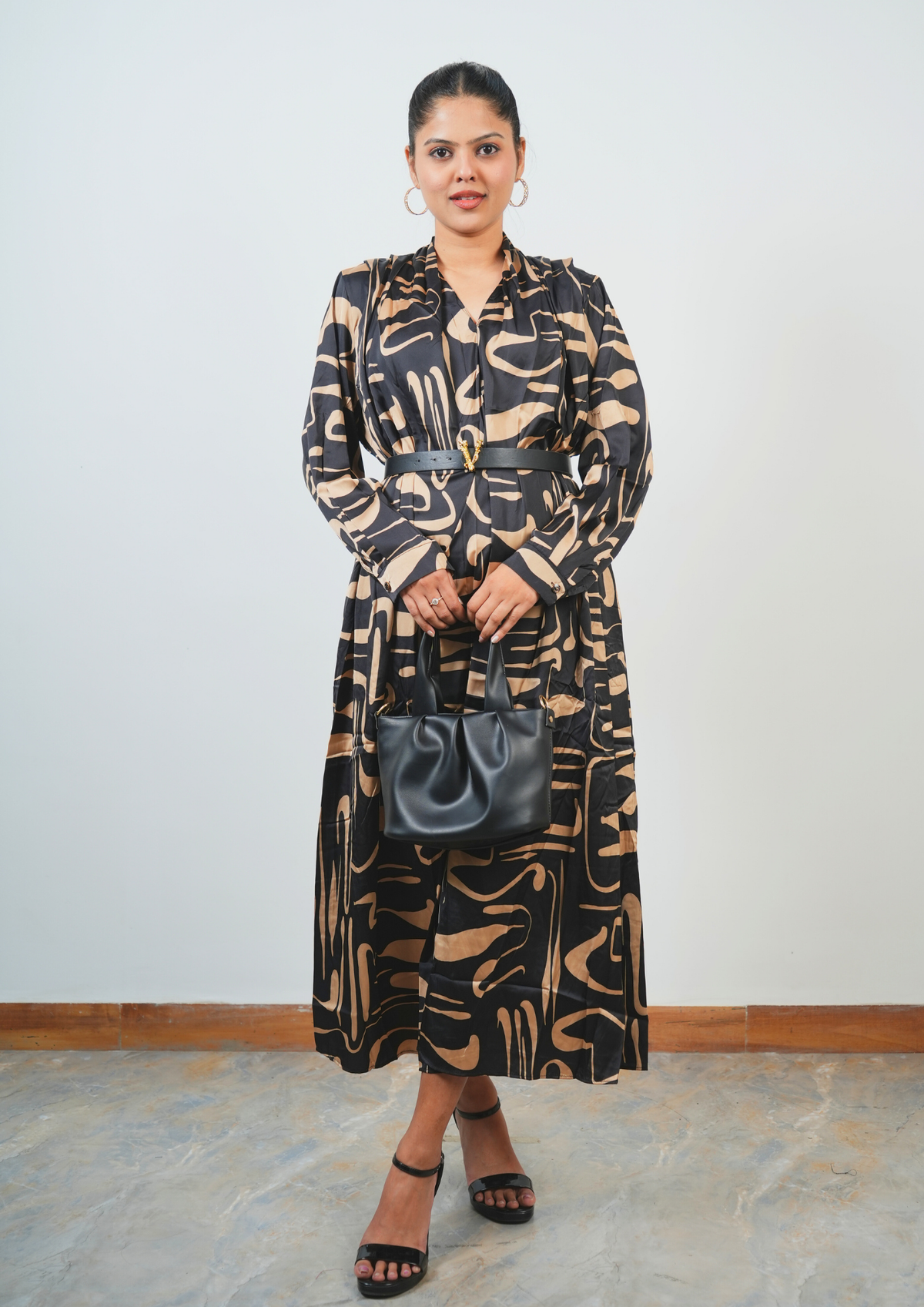 Classy and Elegant, Oversized Satin Dress with a Belt is Pure Luxury
