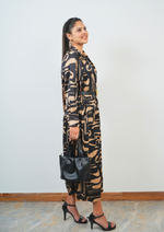 Classy and Elegant, Oversized Satin Dress with a Belt is Pure Luxury