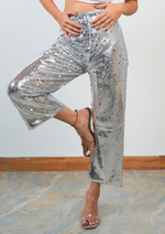 Sparkle and Shine in these Straight-fit Ankle-length Sequin Pants