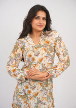 Effortless Style Shirt Dress in Printed Georgette