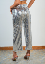 Sparkle and Shine in these Straight-fit Ankle-length Sequin Pants