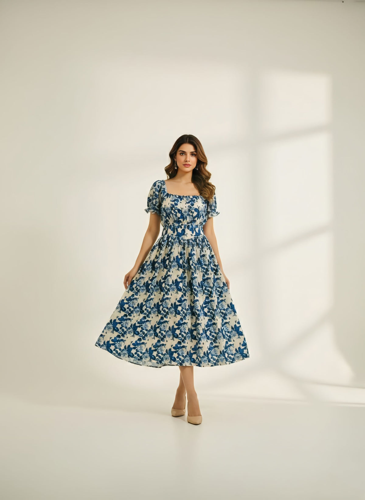 Indigo Floral Dress