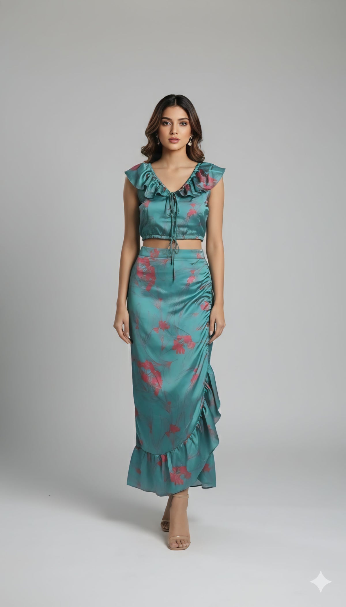 Teal Bloom Co-Ord Set