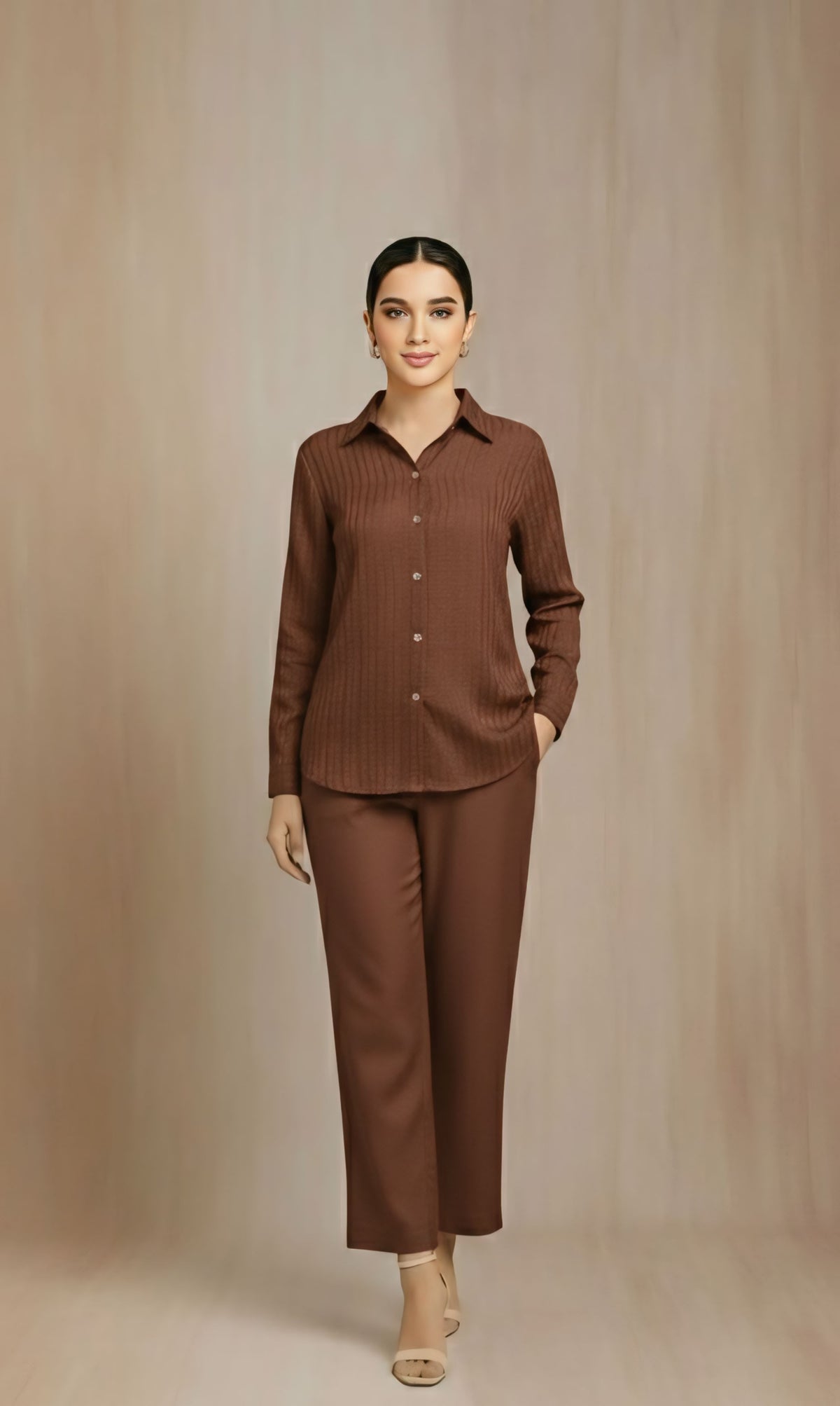Brown Grace Co-ord Set