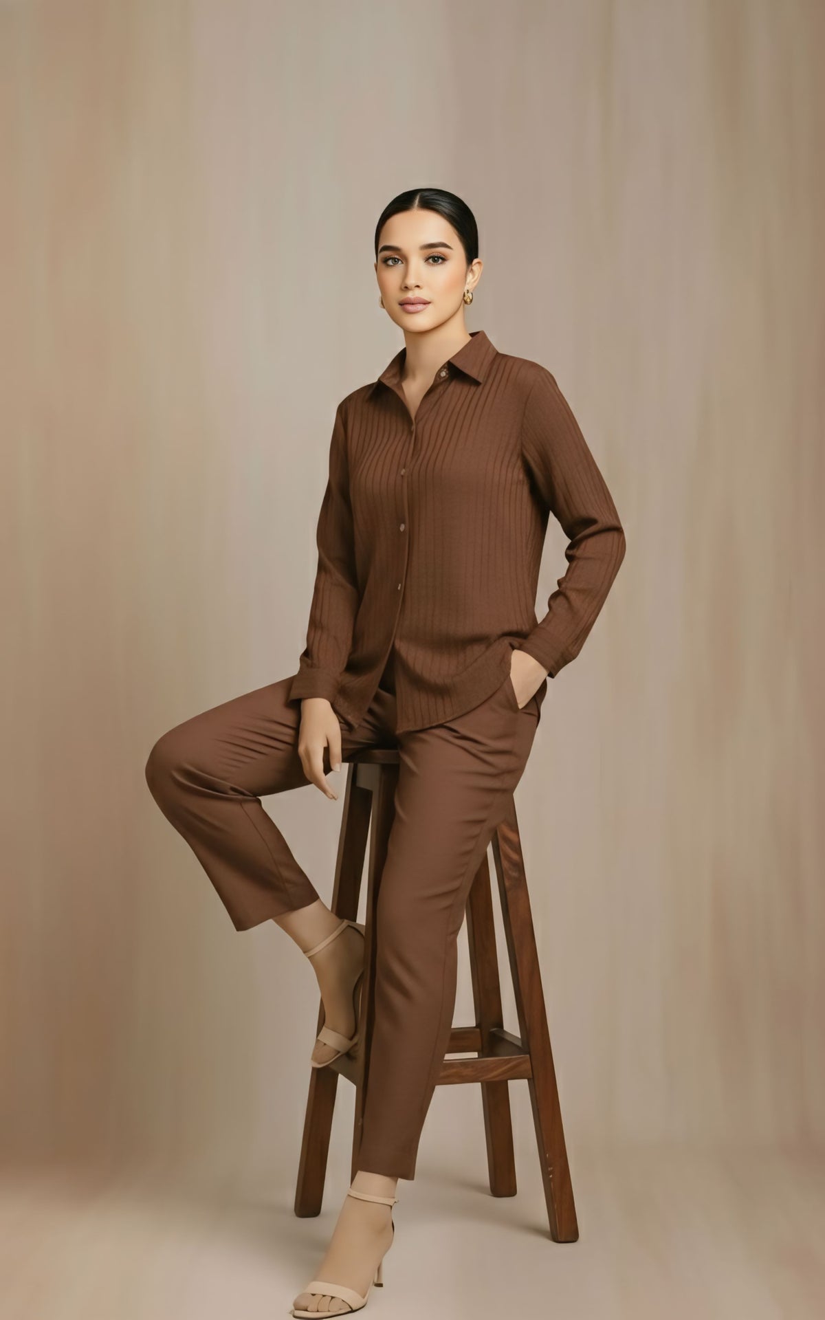 Brown Grace Co-ord Set