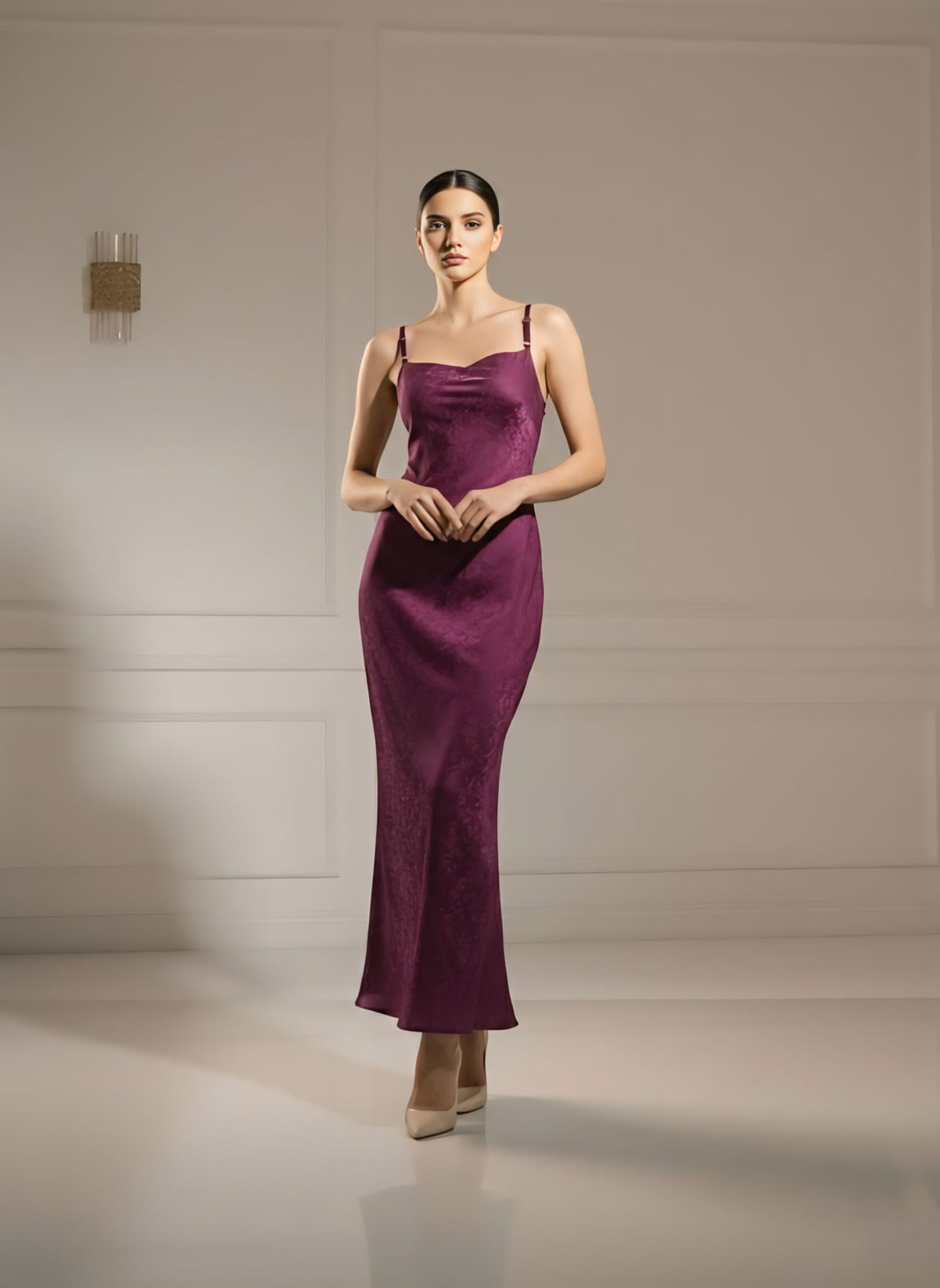 Wine Grace Midi Dress