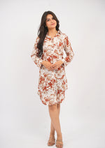 Effortless Style Shirt Dress in Printed Georgette