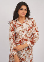 Effortless Style Shirt Dress in Printed Georgette