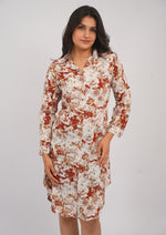Effortless Style Shirt Dress in Printed Georgette