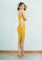 Glamorous Party Wear Dress with Side Cut and Waist Ring Detail