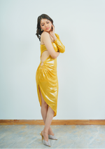 Glamorous Party Wear Dress with Side Cut and Waist Ring Detail