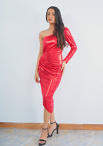 Glamorous Party Wear Dress with Side Cut and Waist Ring Detail