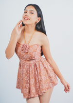 Cute Short Dress with Beautiful Front Rose