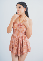 Cute Short Dress with Beautiful Front Rose