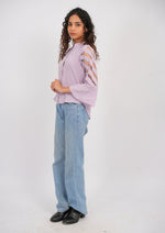 Smart-Casual Check Shirt with Chic Net 3/4th Sleeves