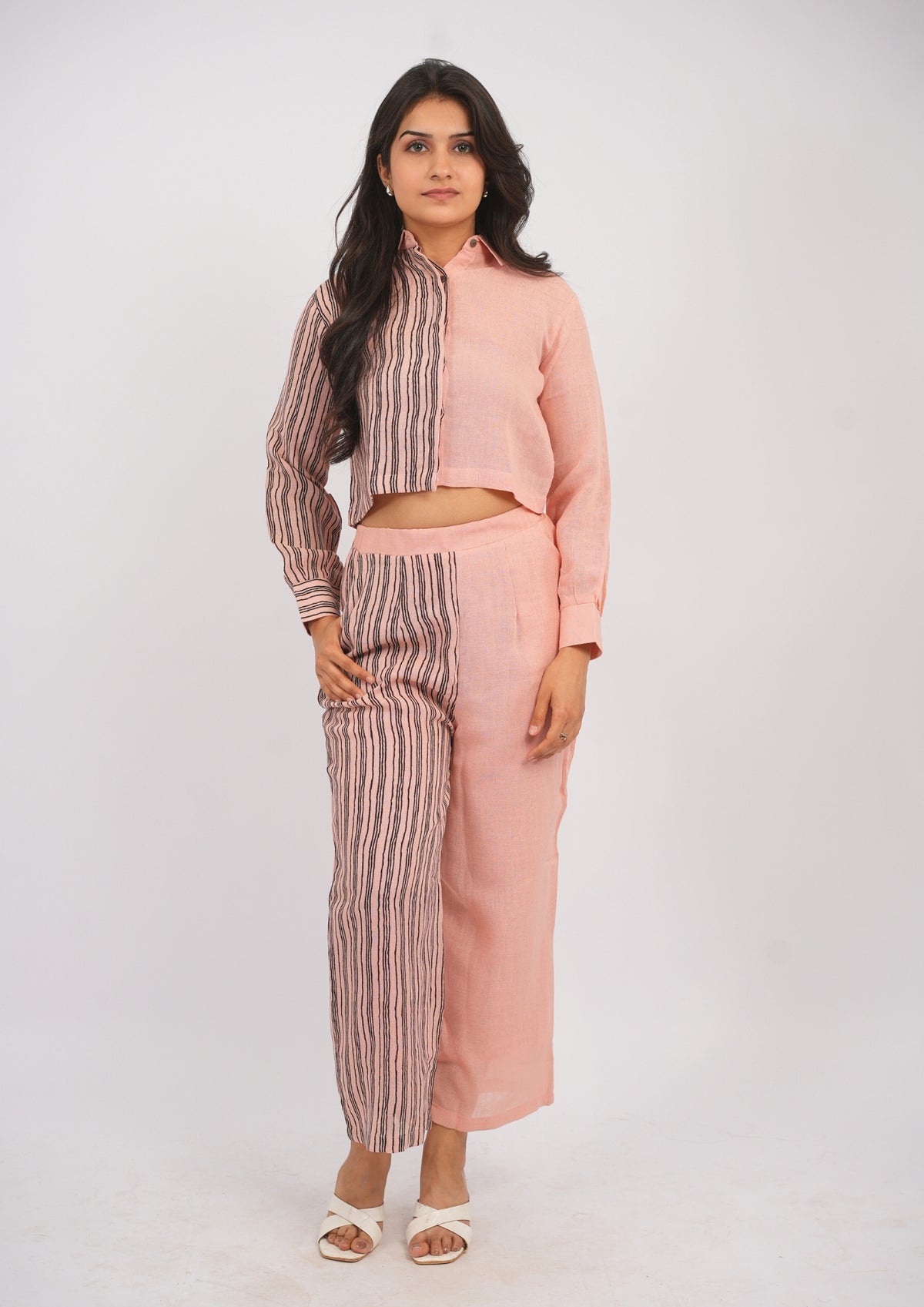 Statement Stripe One-Sided Linen Co-Ord