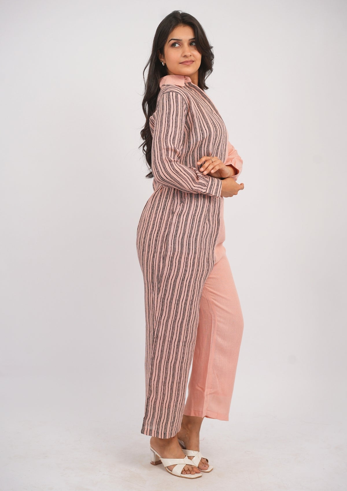 Statement Stripe One-Sided Linen Co-Ord