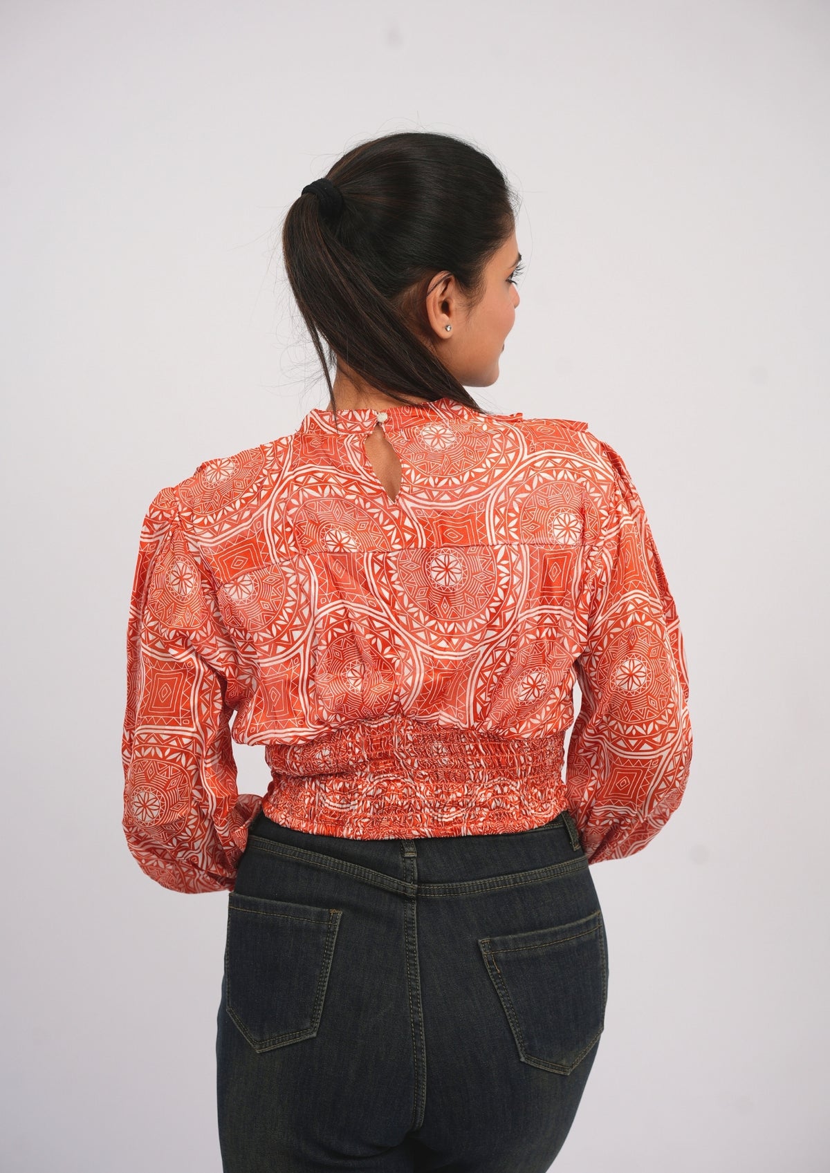 Luxe Fit Printed Satin Stretch Top