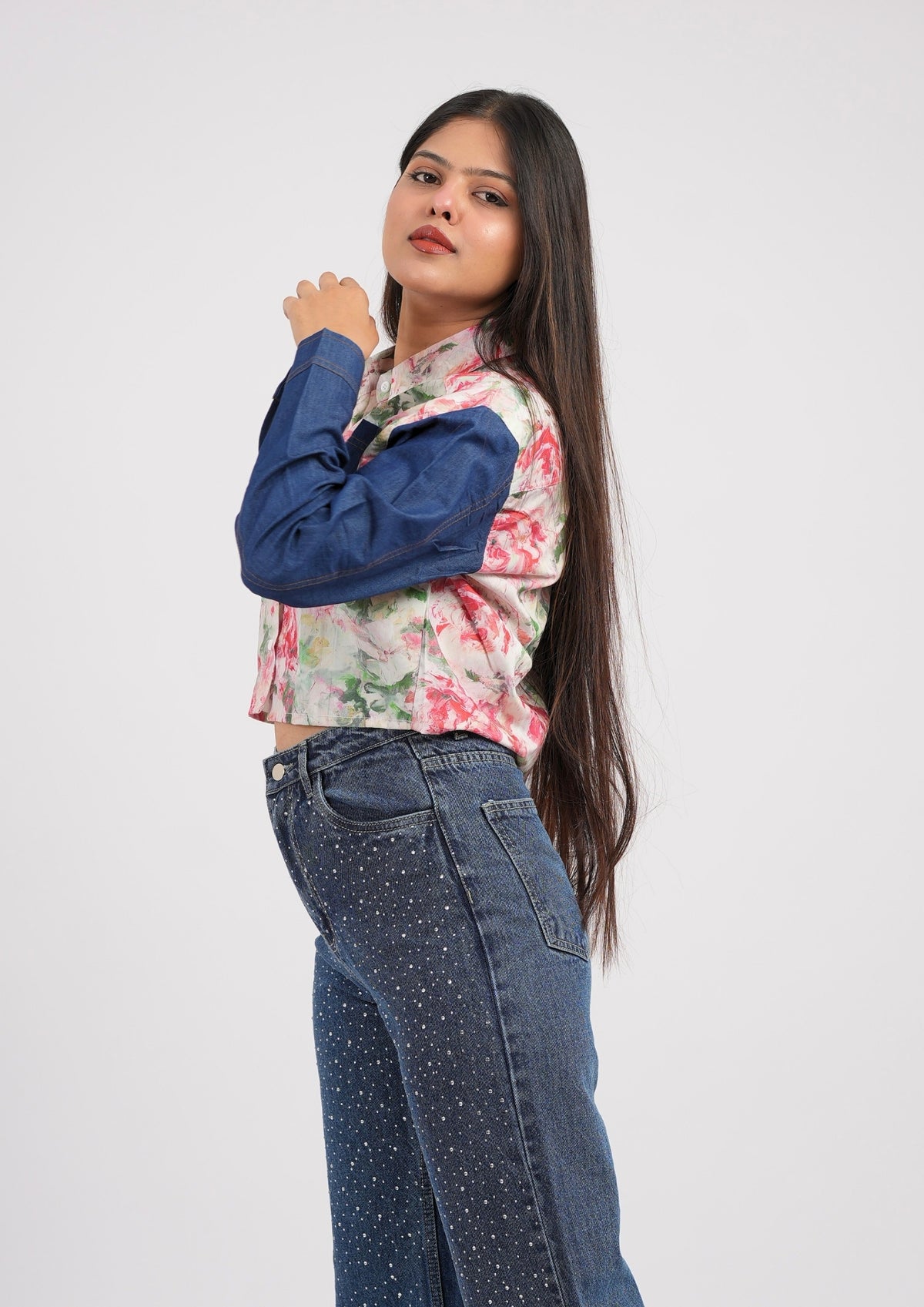 Bloom & Blue Contrast Shirt