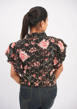 Embroidered Elegance Printed Fusion Top