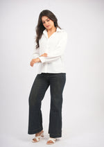 Radiant Poise Satin Statement Shirt