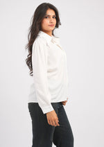 Radiant Poise Satin Statement Shirt