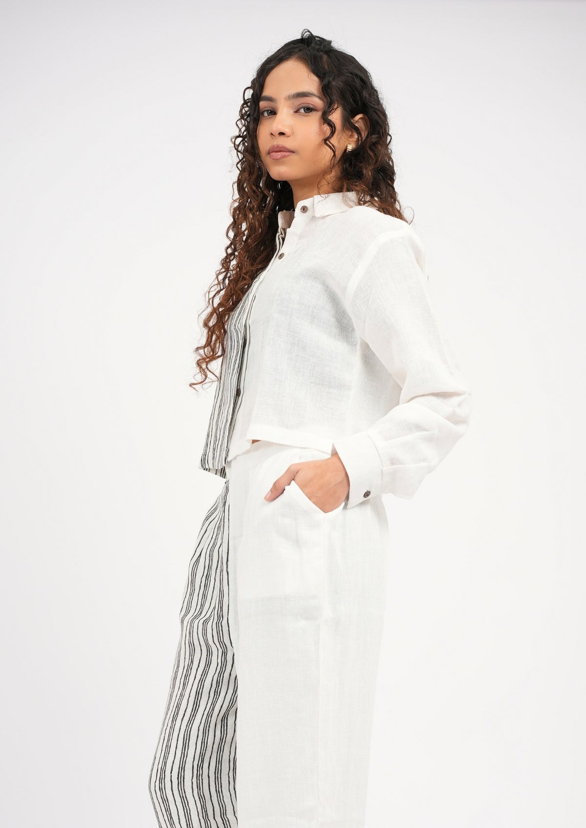 Statement Stripe One-Sided Linen Co-Ord